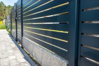 Residential property with newly installed black colorbond fencing in Melville WA.