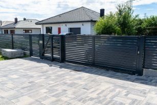 Residential area in Melville WA with a colorbond fencing surrounding the residence and driveway gates.